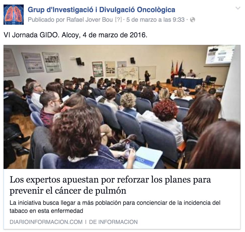 GIDO: Planes para prevenir el cáncer de pulmón